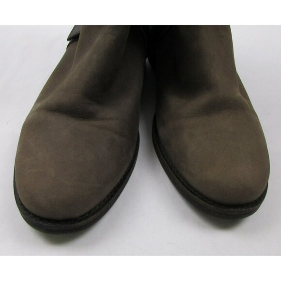 Cole Haan Riding Boots Size 6.5 Brown Nubuck Leather Tall Knee Buckle Harness - Picture 3 of 5